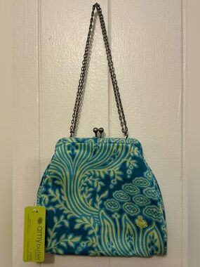 A NWT Amy Butler Organic Cotton Nora Crossbody Kisslock Clutch Handbag Bag